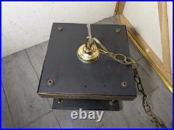 Vintage Asian MCM Pagoda Pendant Hanging Lamp Brass Buddha Zen Swag Light