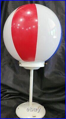 Vintage Barber Shop Circus Red White Blue Glass Light Globe Swag Lamp