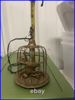 Vintage Bird Cage Pendant Light Lamp Brass Figurine Hanging Light Lantern