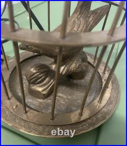Vintage Bird Cage Pendant Light Lamp Brass Figurine Hanging Light Lantern