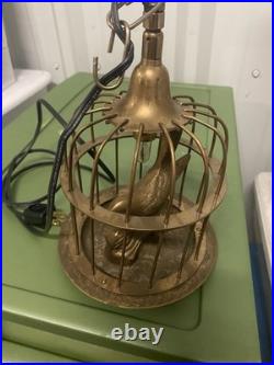 Vintage Bird Cage Pendant Light Lamp Brass Figurine Hanging Light Lantern