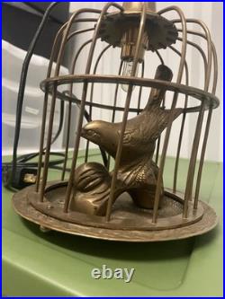 Vintage Bird Cage Pendant Light Lamp Brass Figurine Hanging Light Lantern