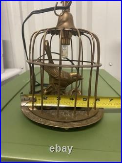 Vintage Bird Cage Pendant Light Lamp Brass Figurine Hanging Light Lantern