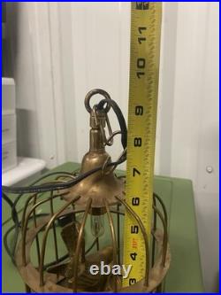 Vintage Bird Cage Pendant Light Lamp Brass Figurine Hanging Light Lantern