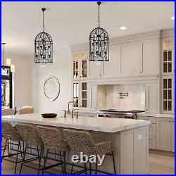 Vintage Birdcage Pendant Hanging Lamp Chandelier 8-light Crystal Ceiling Light Vintage Birdcage Pendant Hanging Lamp Chandelier 8-light Crystal Ceiling Light