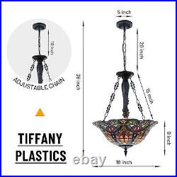 Vintage Bohemia Chandelier Tiffany Stained Glass Pendant Lamp Hanging Fixtures