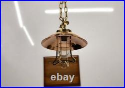 Vintage Brass & Copper Hanging Pendant Light Nautical Industrial Ceiling Lamp