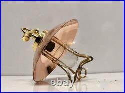 Vintage Brass & Copper Hanging Pendant Light Nautical Industrial Ceiling Lamp