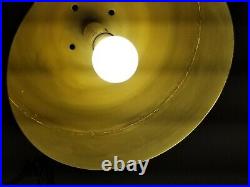 Vintage Brass Globe Round Sphere Swag Hanging Light Lamp Atomic Mid Century Mod