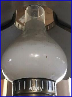 Vintage Brass Hanging Oil Type Hurricane Lamp Light Chandelier Electrical