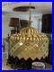 Vintage Brass Light Hanging LampCrystals Hollywood Regency