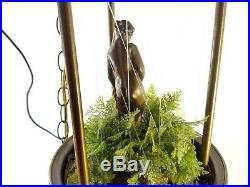 Vintage Brass Rain Oil Swag Lamp 1970's Hanging 31 Goddess Rope Chain 34-8598