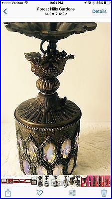 Vintage Bronze Crystal Hanging Ceiling Lamp Chandelier Swag Lantern