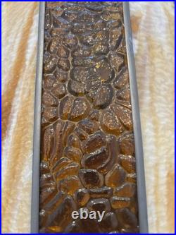 Vintage Brown Tones Mid-Century Glass Hanging Light Swag Lamp