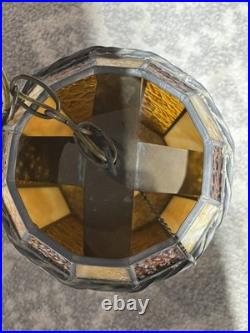 Vintage Brown Tones Mid-Century Glass Hanging Light Swag Lamp Vintage Brown Tones Mid-Century Glass Hanging Light Swag Lamp