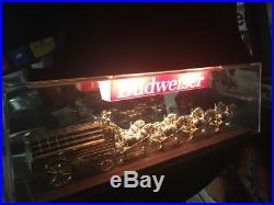 Vintage Budweiser Clydesdale Team Hanging Sign Illuminated Clock/lamp. 70's