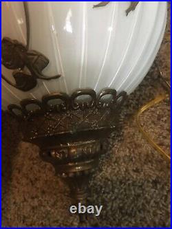 Vintage Carl Falkenstein swag hanging lamp. Read Description Details