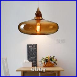 Vintage Ceiling Hanging Lamp Modern Amber Glass Kitchen Pendant Light Fixture