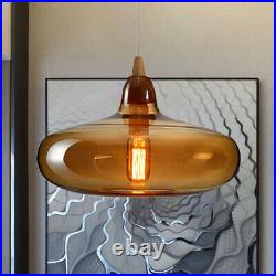 Vintage Ceiling Hanging Lamp Modern Amber Glass Kitchen Pendant Light Fixture