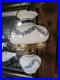 Vintage Ceiling Light Fixture 3 Chain Hanging Globes Blue Floral