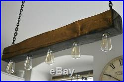 Vintage Ceiling Light Rustic Lamp Wood Hanging Chandelier HANDMADE