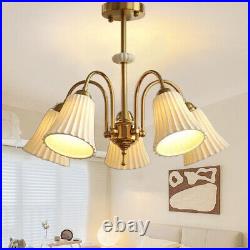 Vintage Ceramic Chandelier Cream French Style Decor Hanging Pendent Ceiling Lamp