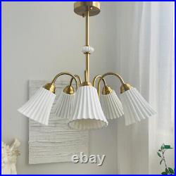 Vintage Ceramic Chandelier Cream French Style Decor Hanging Pendent Ceiling Lamp