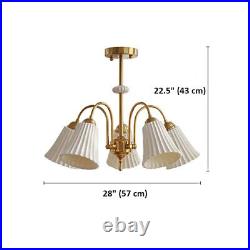 Vintage Ceramic Chandelier Cream French Style Decor Hanging Pendent Ceiling Lamp