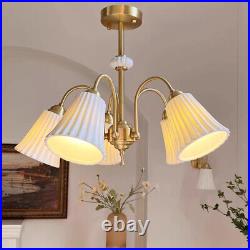Vintage Ceramic Chandelier Cream French Style Decor Hanging Pendent Ceiling Lamp