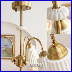 Vintage Ceramic Chandelier Cream French Style Decor Hanging Pendent Ceiling Lamp