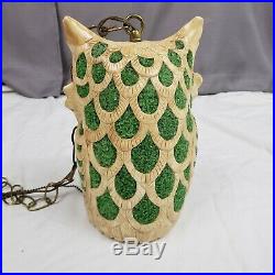 Vintage Ceramic Owl Hanging Lamp