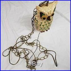 Vintage Ceramic Owl Hanging Lamp