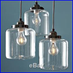 Vintage Chandelier Modern Glass Ceiling Light Hanging Lamp 3-Lights Fixture