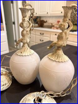 Vintage Cherub Swag Lights 1970s Lighting Lite Trend Original Wiring
