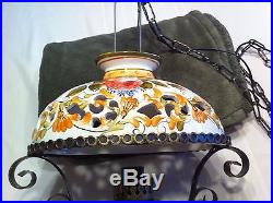 Vintage Chippendale chandelier Swag Hanging Ceiling Lamp Ceramic Kitchen Germany