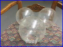 Vintage Clear Glass Chandelier Lamp Large Globe Triple Drop