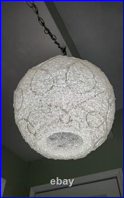 Vintage Clear Lucite Spaghetti 14 Ball Light Fixture
