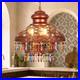 Vintage Colored Crystal Tassel Pendant Light, 13.4in Moroccan Home Decor Lamp New