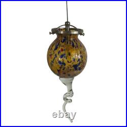 Vintage Confetti Art Glass Swag Pendant Light Colorful Hand-Blown Hanging Ligh