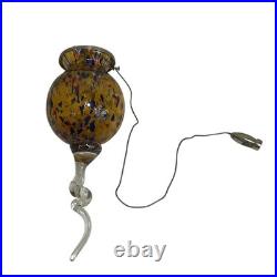 Vintage Confetti Art Glass Swag Pendant Light Colorful Hand-Blown Hanging Ligh