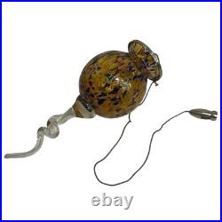 Vintage Confetti Art Glass Swag Pendant Light Colorful Hand-Blown Hanging Ligh