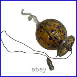 Vintage Confetti Art Glass Swag Pendant Light Colorful Hand-Blown Hanging Ligh