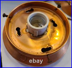 Vintage Copper & Brass Hanging Ceiling Light Mid Century withMilk Glass Shade