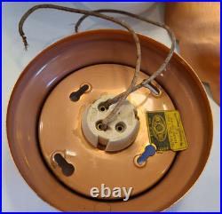 Vintage Copper & Brass Hanging Ceiling Light Mid Century withMilk Glass Shade