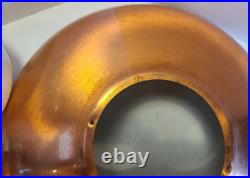 Vintage Copper & Brass Hanging Ceiling Light Mid Century withMilk Glass Shade