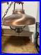 Vintage Copper Swag Lamp with Hurricane Glass Shade hanging plug