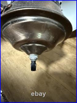 Vintage Copper Swag Lamp with Hurricane Glass Shade hanging plug