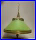 Vintage Cottage Style Retro Hanging Light Gold Toned & Green Encased Bulb Unique