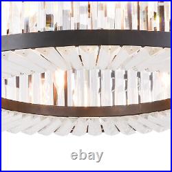 Vintage Crystal Chandelier Dimmable LED Ceiling Light Living Room Hanging Lamp