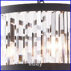 Vintage Crystal Chandelier Dimmable LED Ceiling Light Living Room Hanging Lamp